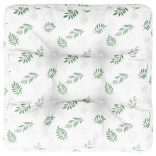 Palletkussen Bladpatroon Stof Wit En Groen 50 x 50 x 12 cm