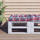 Pallet cushion 60x60x12 cm fabric check pattern red