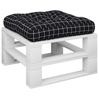 Palletkussen ruitpatroon 60x60x12 cm stof zwart
