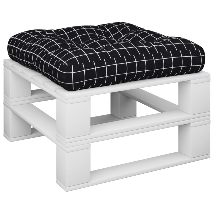 Palletkussen ruitpatroon 60x60x12 cm stof zwart