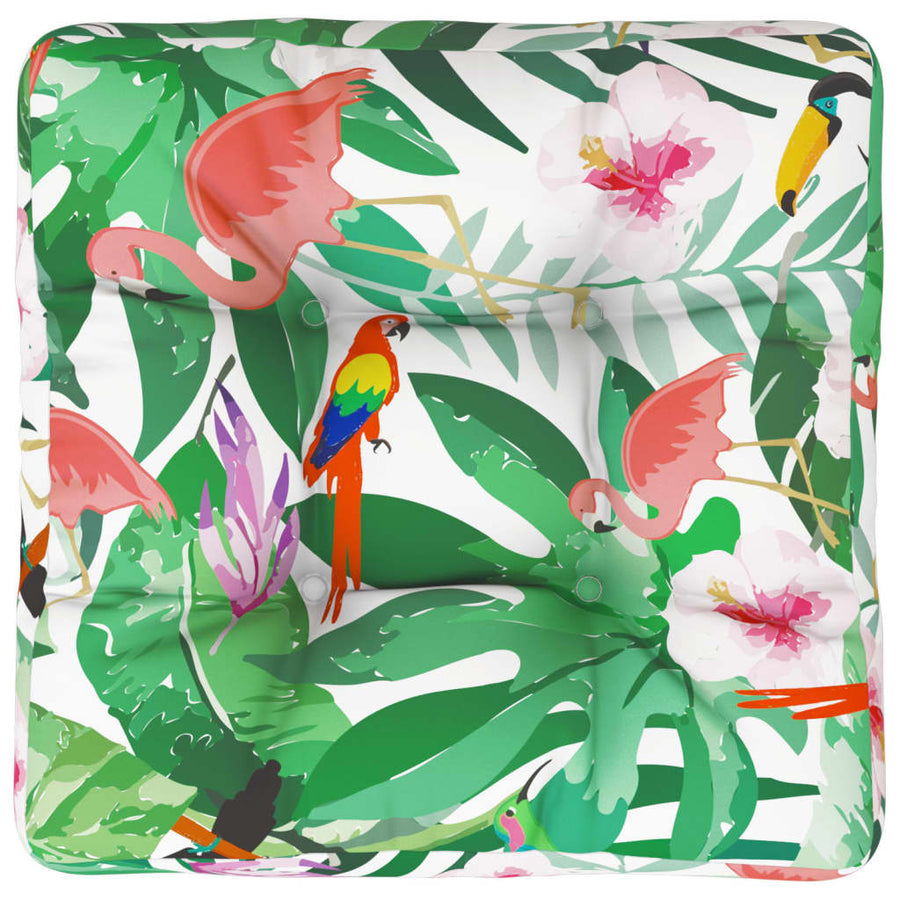 Palletkussen Stof Meerkleurig Groen En Roze 60 x 60 x 12 cm