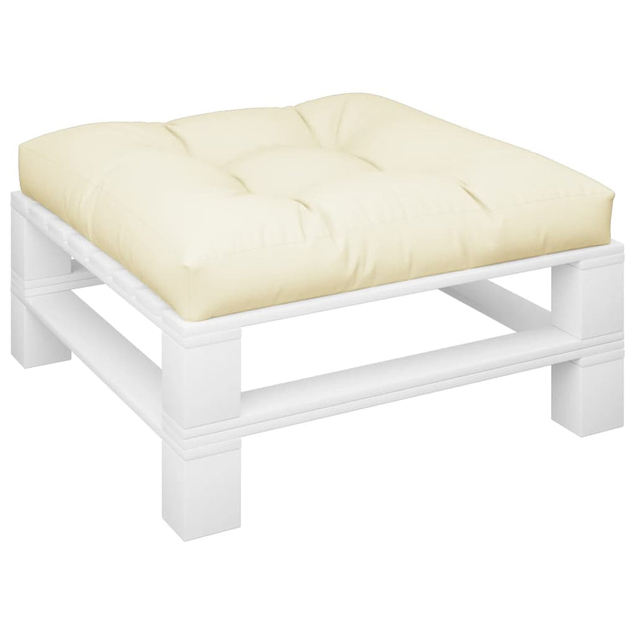 Palletkussen 70x70x12 cm stof crèmekleurig