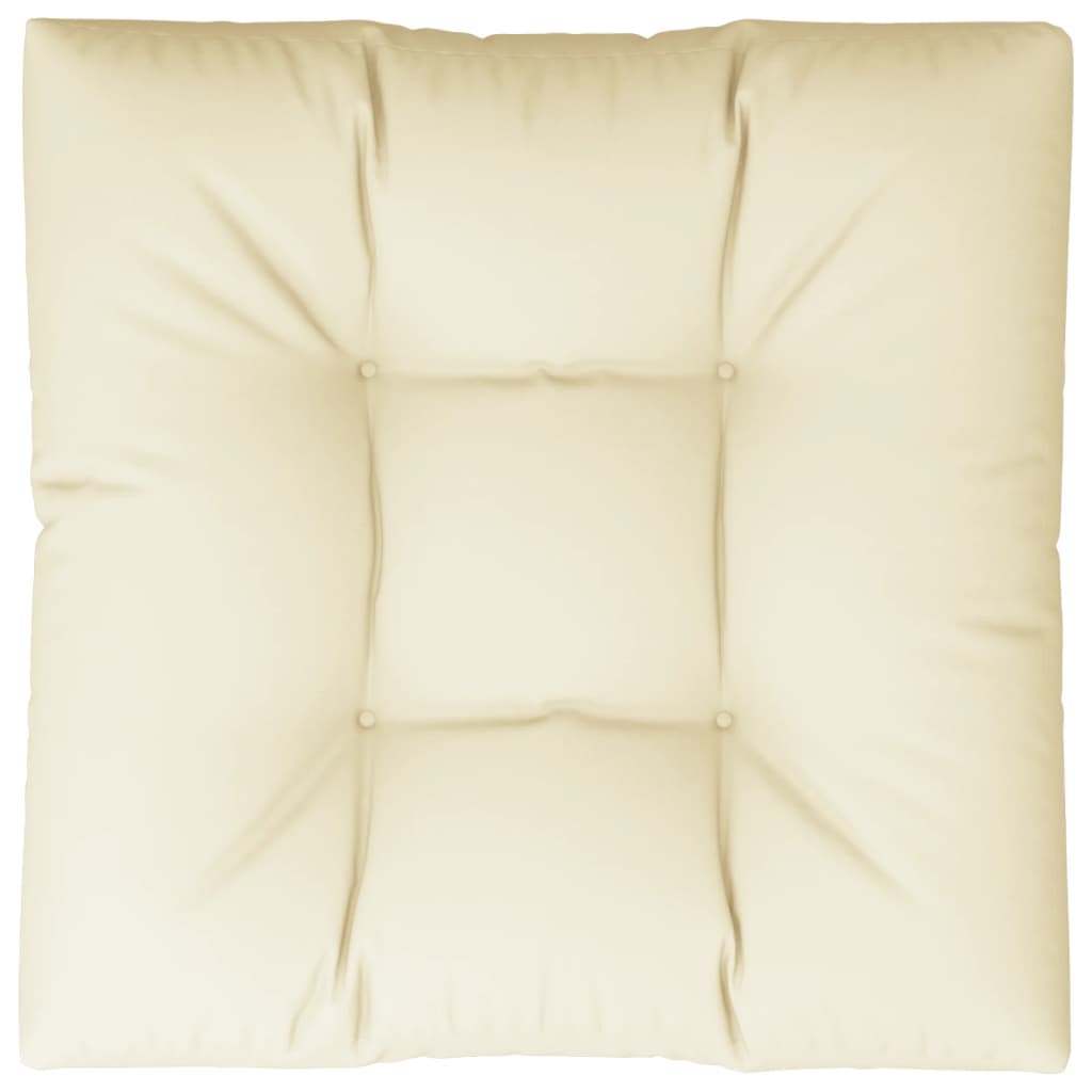 Palletkussen 70x70x12 cm stof crèmekleurig