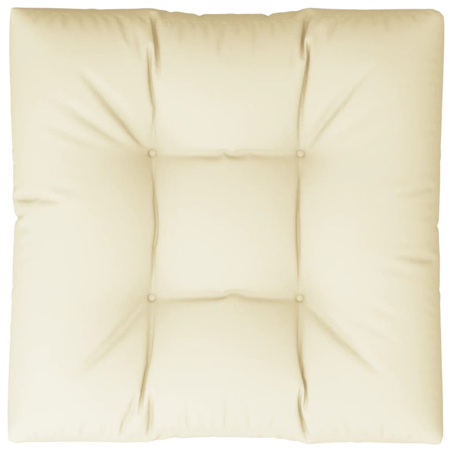 Palletkussen 70x70x12 cm stof crèmekleurig