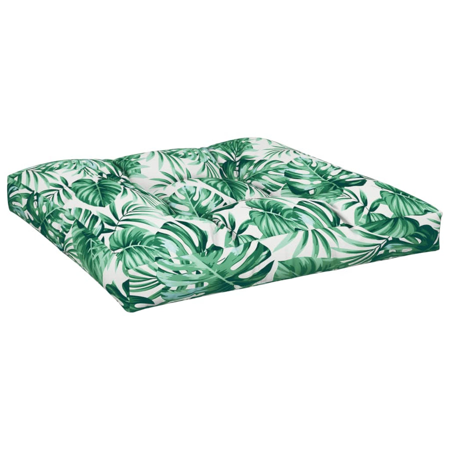 Palletkussen bladpatroon 70x70x12 cm