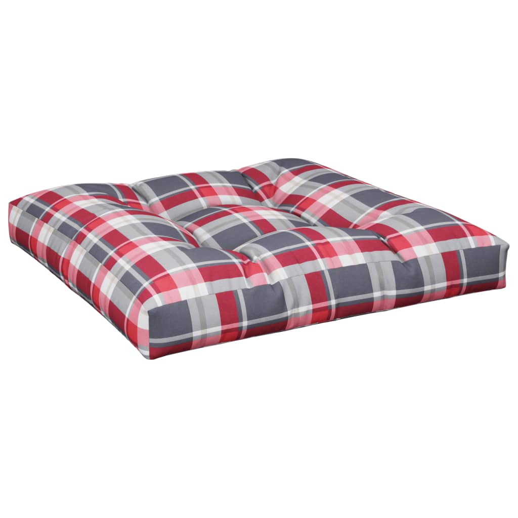 Palletkussen Stof Ruitpatroon Rood Rood Ruitpatroon 70 x 70 x 12 cm