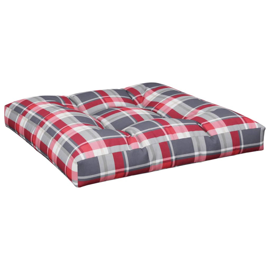 Palletkussen Stof Ruitpatroon Rood Rood Ruitpatroon 70 x 70 x 12 cm