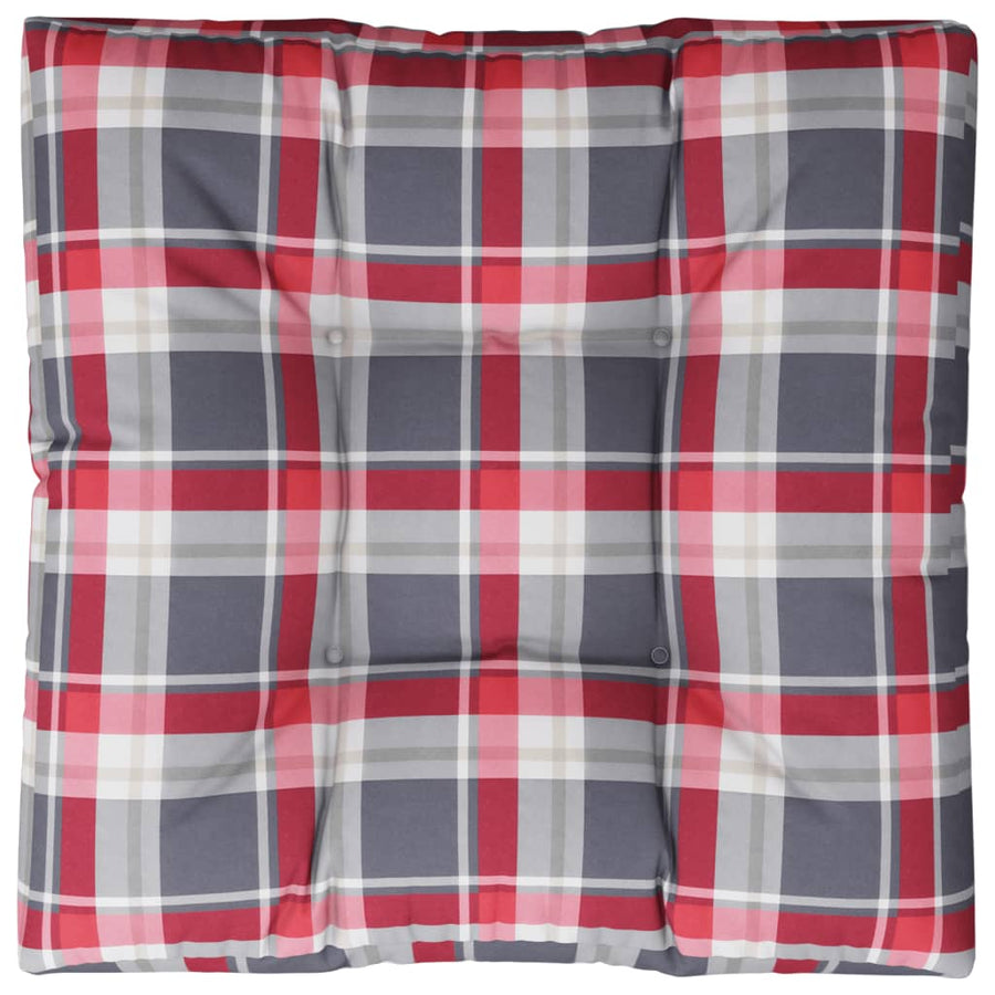 Palletkussen Stof Ruitpatroon Rood Rood Ruitpatroon 70 x 70 x 12 cm