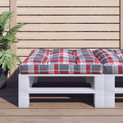 Pallet Cushion Fabric Plaid Red Red Plaid 70 x 70 x 12 cm