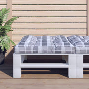 Pallet cushion 70x70x12 cm fabric check pattern grey