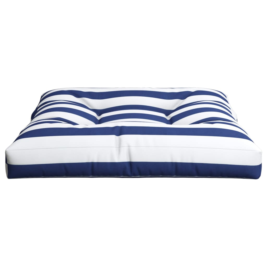 Palletkussen Gestreept Stof Blauw En Wit 70 x 70 x 12 cm