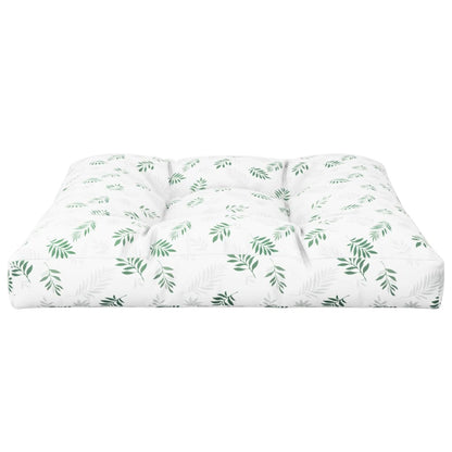 Palletkussen Bladpatroon Stof Wit En Groen 70 x 70 x 12 cm