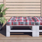 Pallet cushion 80x80x12 cm red plaid fabric