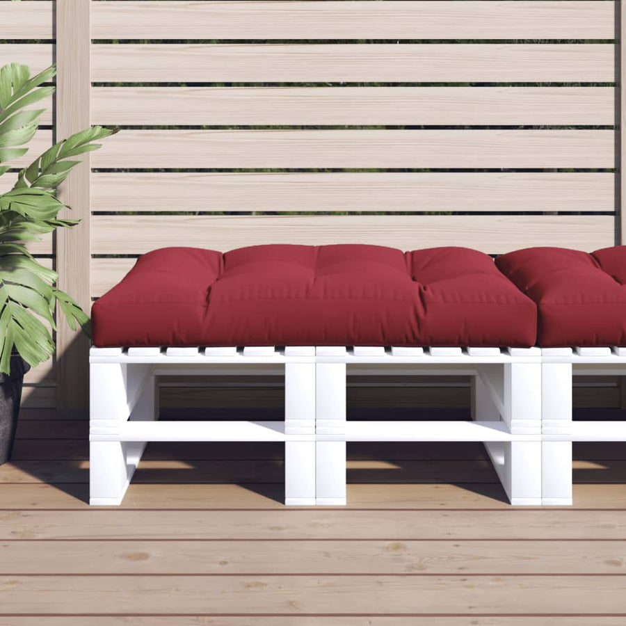 Palletkussen 120 x 80 x 12 cm stof wijnrood