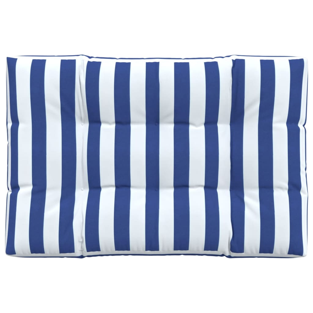 Palletkussen Gestreept Stof Blauw En Wit 120 x 80 x 12 cm