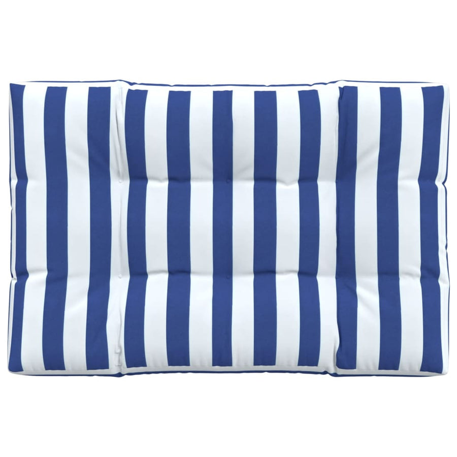 Palletkussen Gestreept Stof Blauw En Wit 120 x 80 x 12 cm