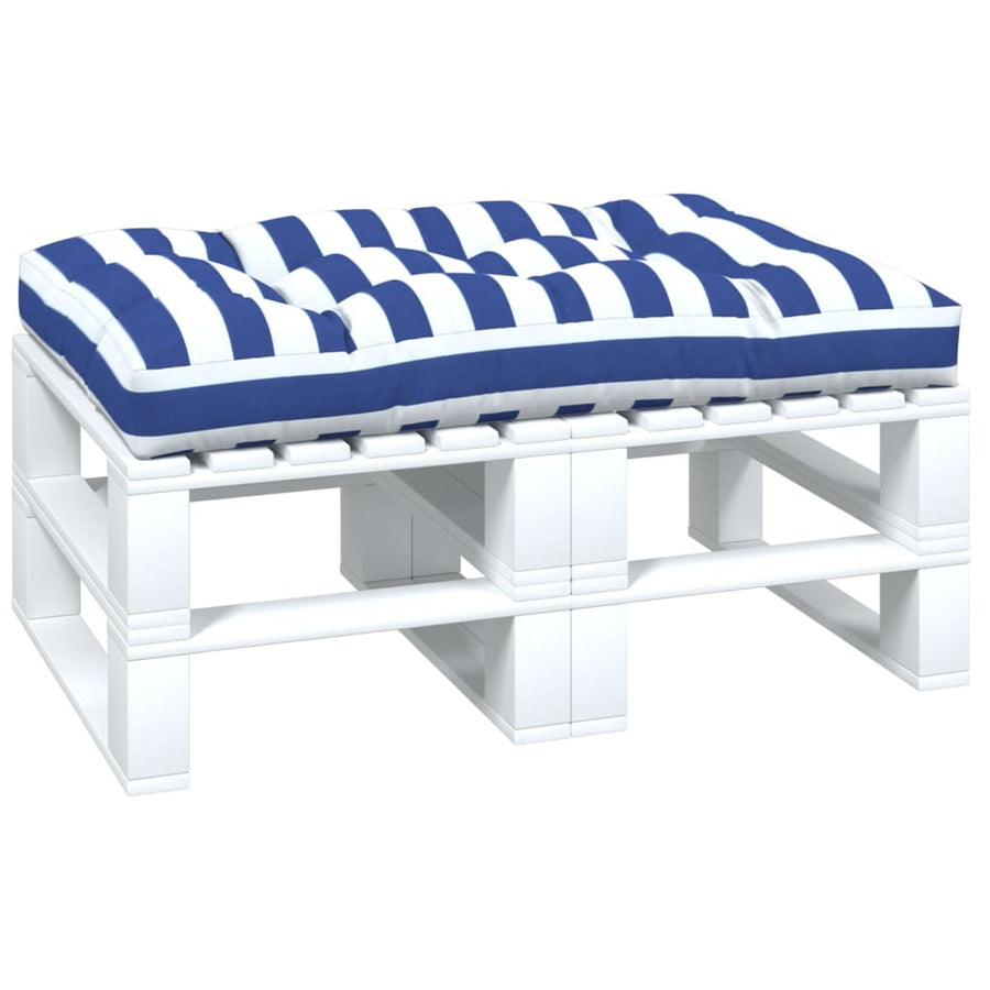 Palletkussen Gestreept Stof Blauw En Wit 120 x 80 x 12 cm