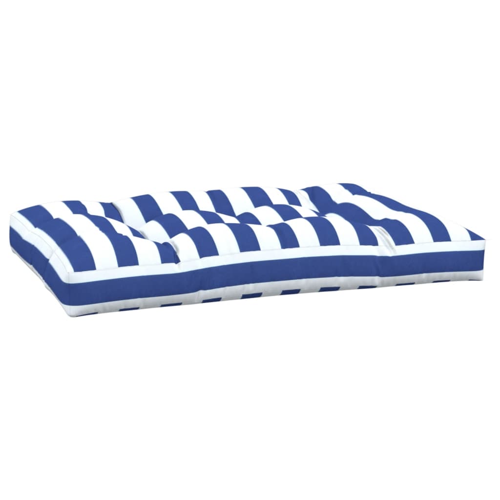 Palletkussen Gestreept Stof Blauw En Wit 120 x 80 x 12 cm