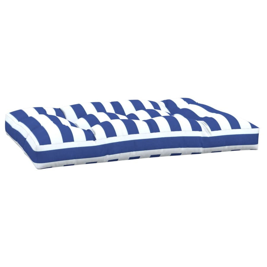 Palletkussen Gestreept Stof Blauw En Wit 120 x 80 x 12 cm
