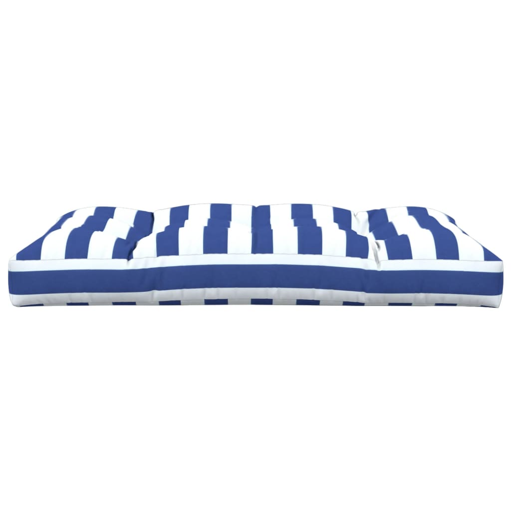 Palletkussen Gestreept Stof Blauw En Wit 120 x 80 x 12 cm