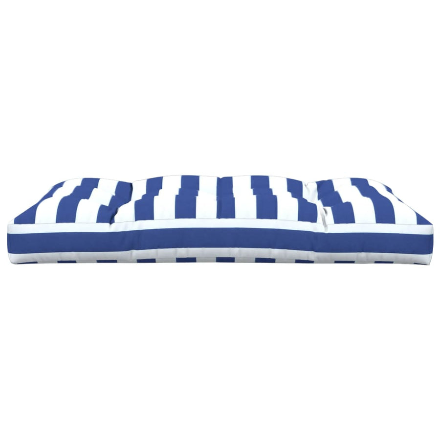 Palletkussen Gestreept Stof Blauw En Wit 120 x 80 x 12 cm