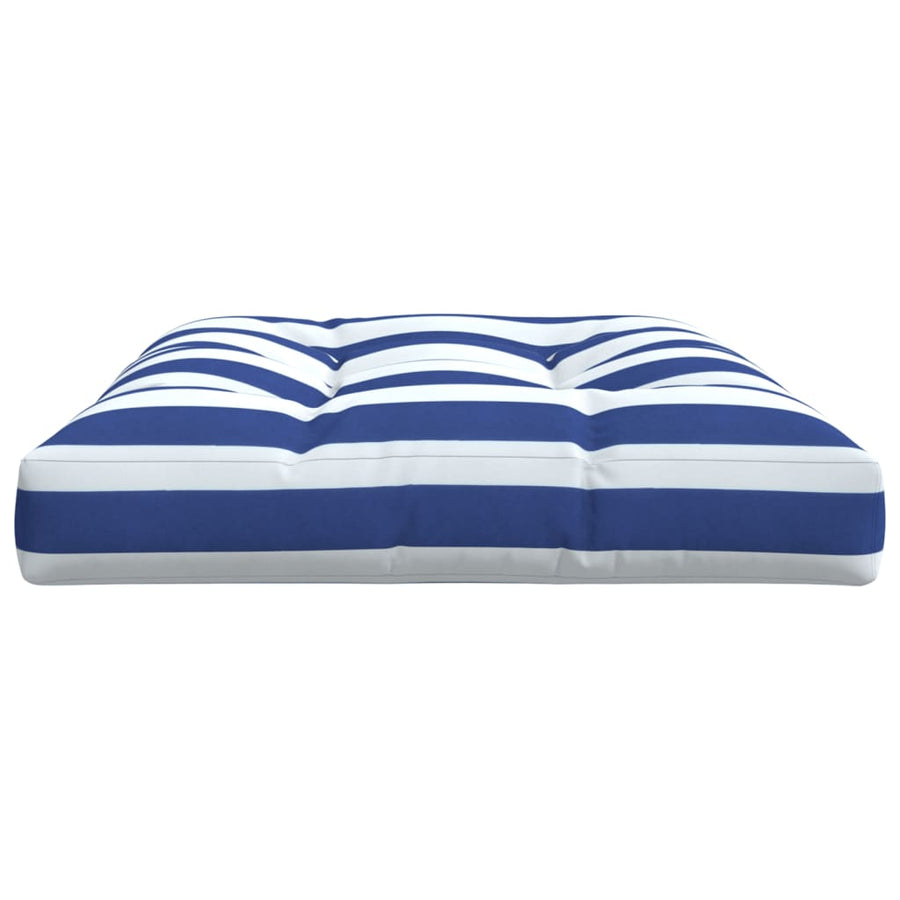 Palletkussen Gestreept Stof Blauw En Wit 120 x 80 x 12 cm