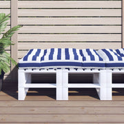 Palletkussen 120x80x12 cm gestreept blauw wit