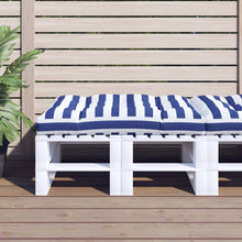 Palletkussen Gestreept Stof Blauw En Wit 120 x 80 x 12 cm