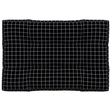 Palletkussen Ruitpatroon Stof Zwart En Wit 120 x 80 x 12 cm
