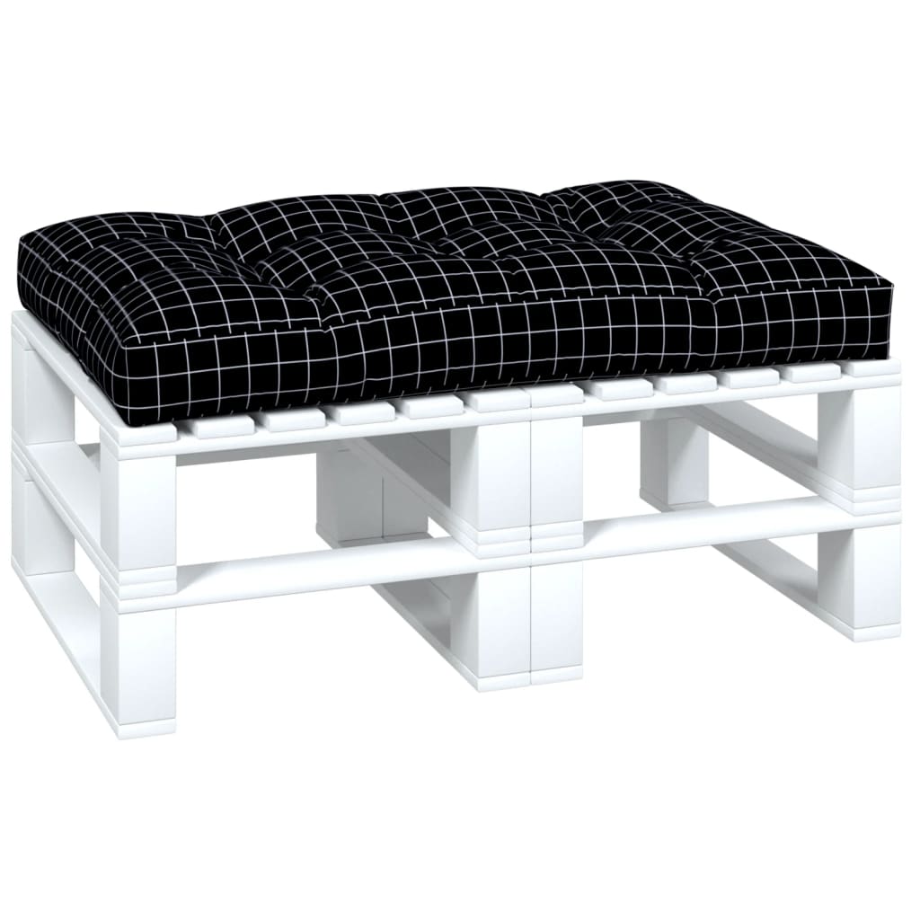 Palletkussen Ruitpatroon Stof Zwart En Wit 120 x 80 x 12 cm