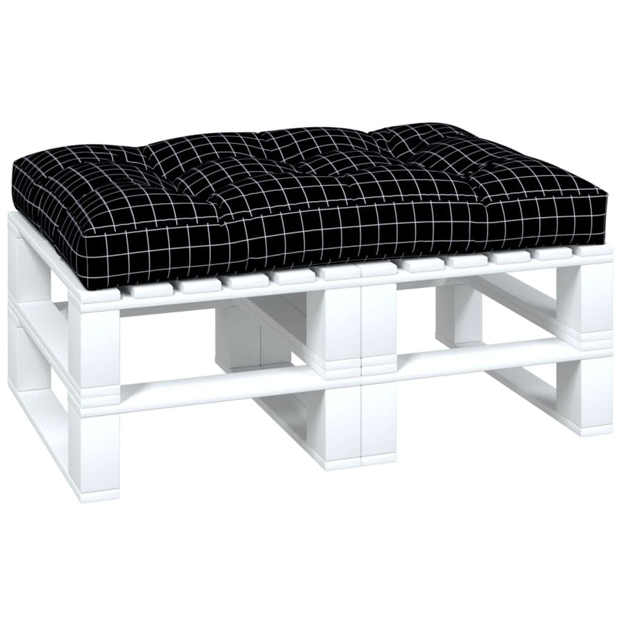 Palletkussen Ruitpatroon Stof Zwart En Wit 120 x 80 x 12 cm