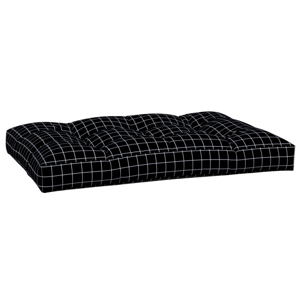 Palletkussen Ruitpatroon Stof Zwart En Wit 120 x 80 x 12 cm