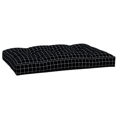 Palletkussen Ruitpatroon Stof Zwart En Wit 120 x 80 x 12 cm