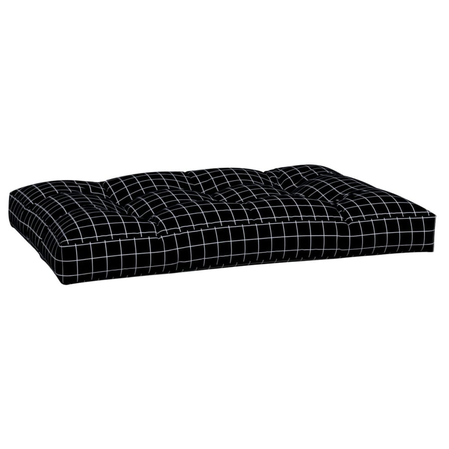 Palletkussen Ruitpatroon Stof Zwart En Wit 120 x 80 x 12 cm