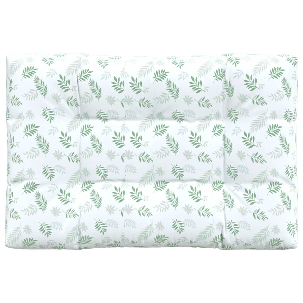 Palletkussen Bladpatroon Stof Wit En Groen 120 x 80 x 12 cm