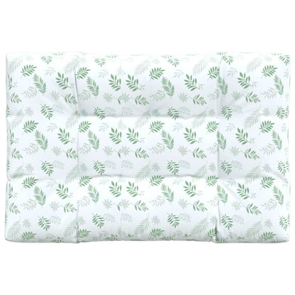 Palletkussen Bladpatroon Stof Wit En Groen 120 x 80 x 12 cm