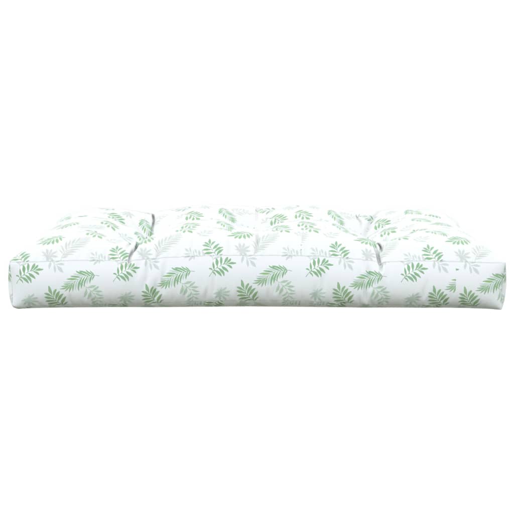 Palletkussen Bladpatroon Stof Wit En Groen 120 x 80 x 12 cm