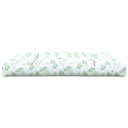 Palletkussen Bladpatroon Stof Wit En Groen 120 x 80 x 12 cm