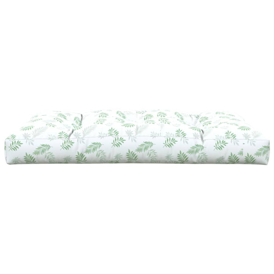 Palletkussen Bladpatroon Stof Wit En Groen 120 x 80 x 12 cm