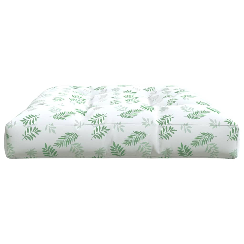 Palletkussen Bladpatroon Stof Wit En Groen 120 x 80 x 12 cm