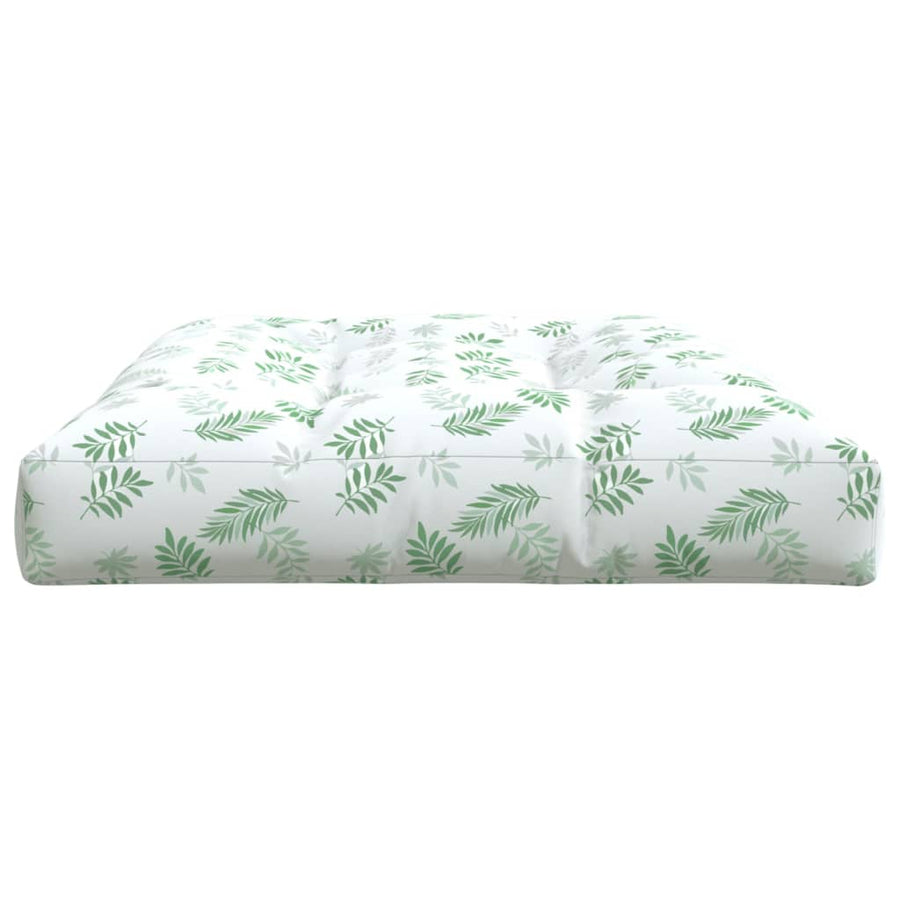 Palletkussen Bladpatroon Stof Wit En Groen 120 x 80 x 12 cm