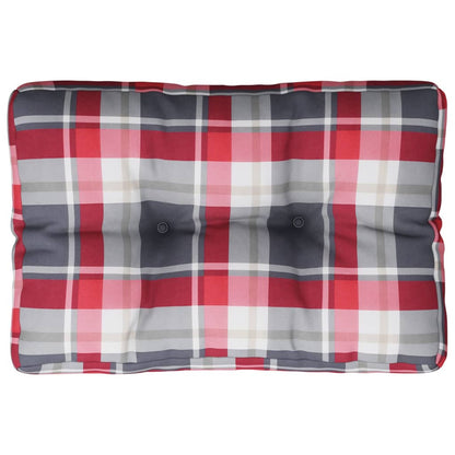 Palletkussen 50x40x12 cm stof ruitpatroon rood
