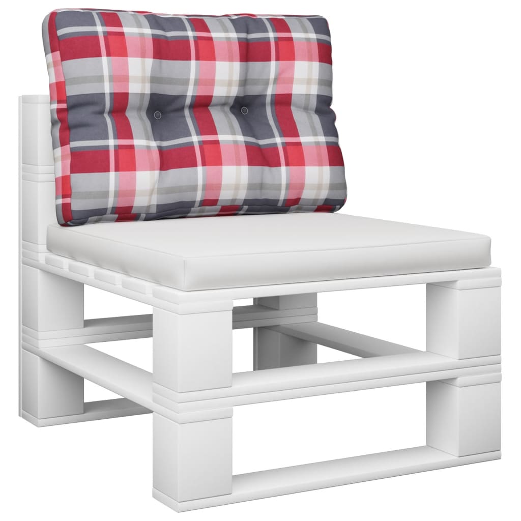 Palletkussen 50x40x12 cm stof ruitpatroon rood