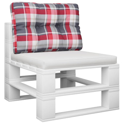 Palletkussen 50x40x12 cm stof ruitpatroon rood