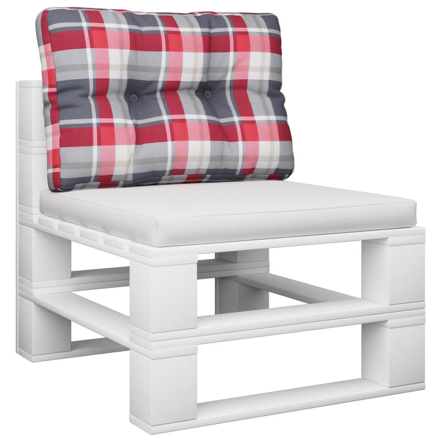 Palletkussen 50x40x12 cm stof ruitpatroon rood