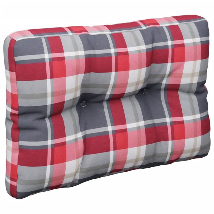 Palletkussen 50x40x12 cm stof ruitpatroon rood