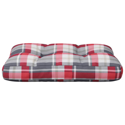 Palletkussen 50x40x12 cm stof ruitpatroon rood
