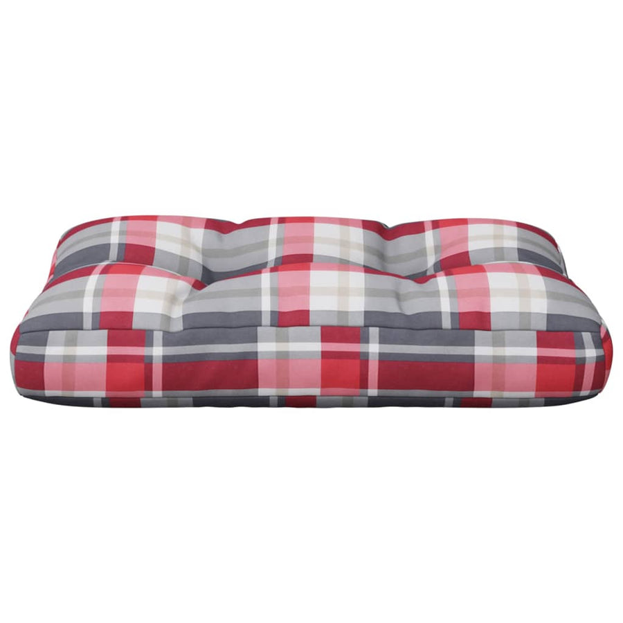 Palletkussen 50x40x12 cm stof ruitpatroon rood