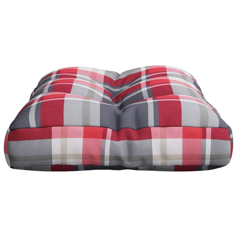 Palletkussen 50x40x12 cm stof ruitpatroon rood