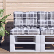 Palletkussen 50x40x12 cm grijs ruitpatroon